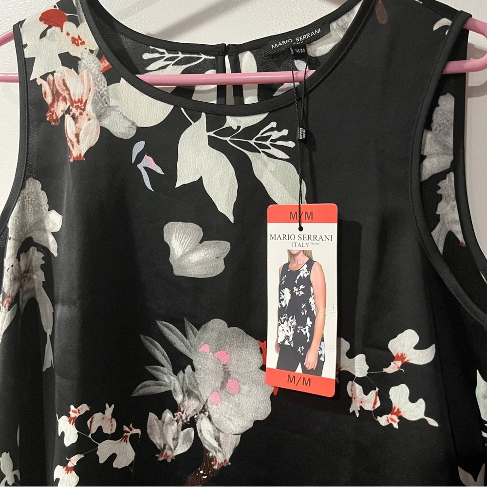 Mario Serrani Black Sleeveless Tank Top - Picture 2 of 3